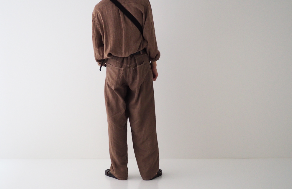 Sulfur Dyed Linen Denim Pants in Mocha